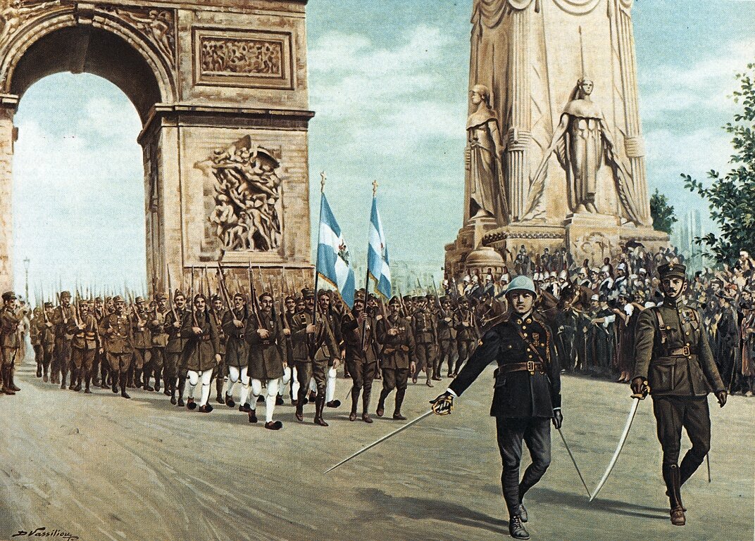 Греки на параде в Париже, 1919 год. 