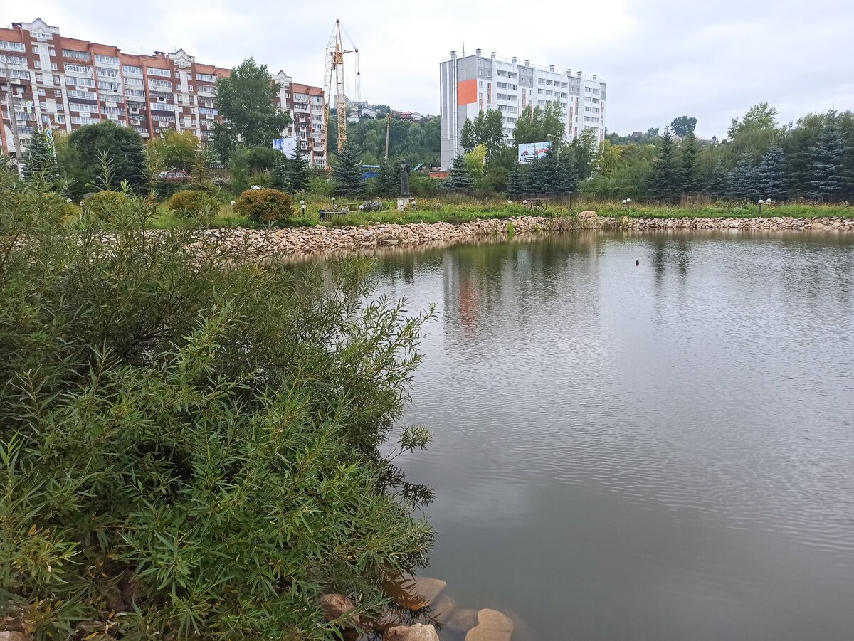 Вид на пруд рядом с гостиницей