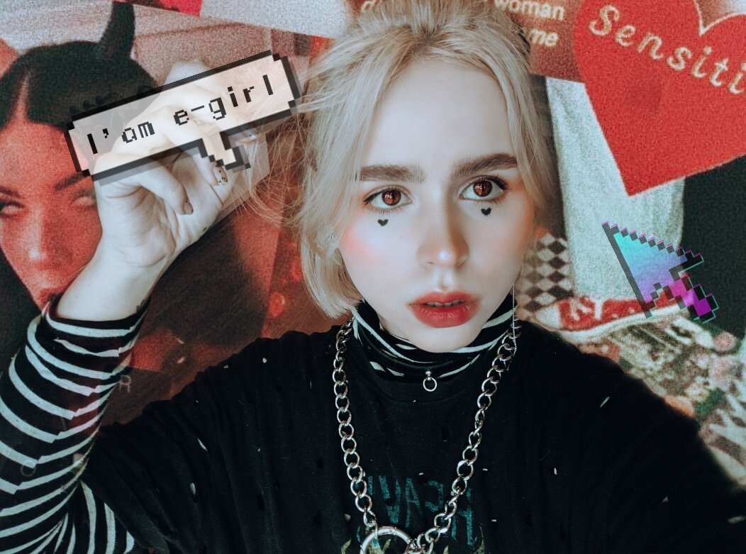 Макияж и образ E-Girl.