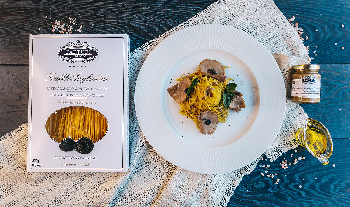 Блюдо, приготовленное с использованием тальолини с трюфелем от Tartufi.ru