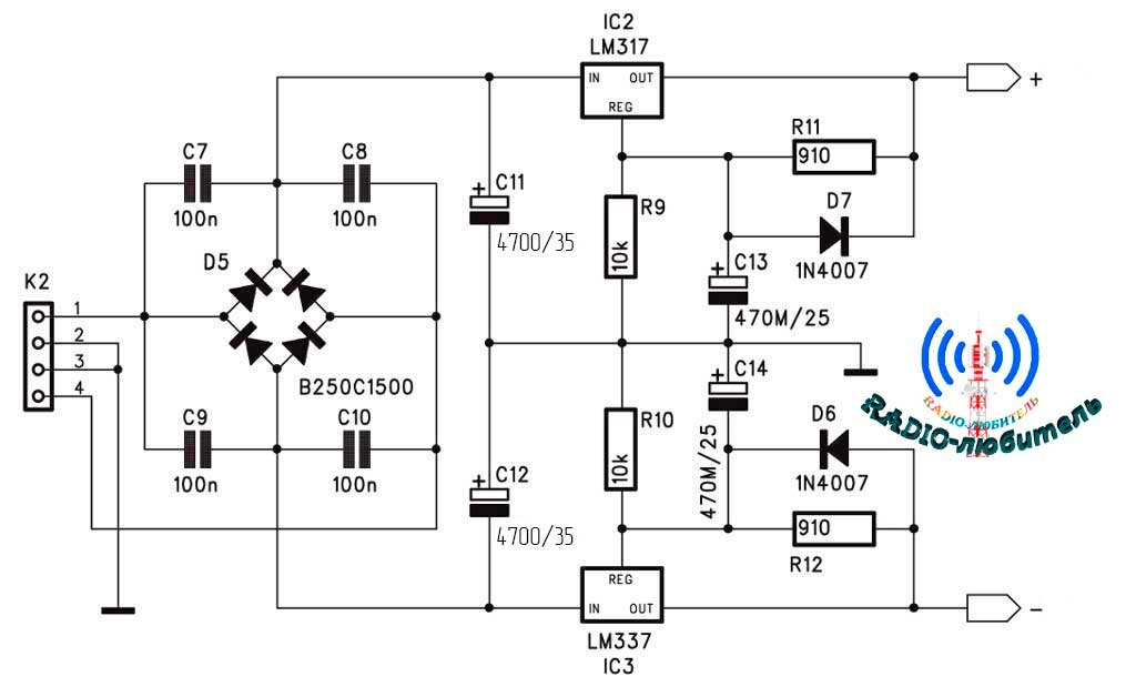 Принципиальная схема стабилизатора напряжения