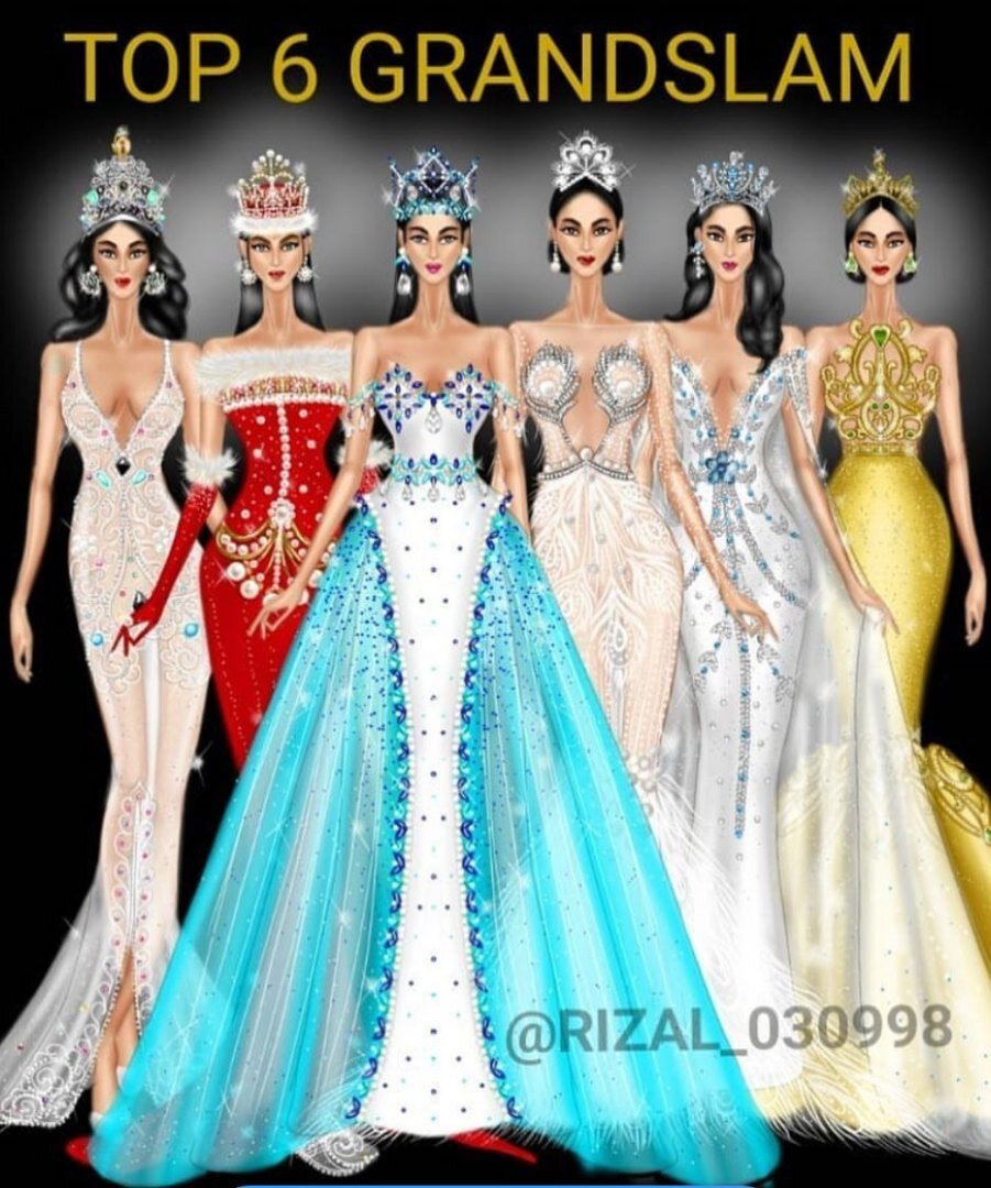 Шесть самых крупных и престижных конкурсов красоты : Мисс Земля, Мисс Интернешнл, Мисс Мира, Мисс Вселенная, Мисс Супранешнл и Мисс Гранд Интернешнл. 