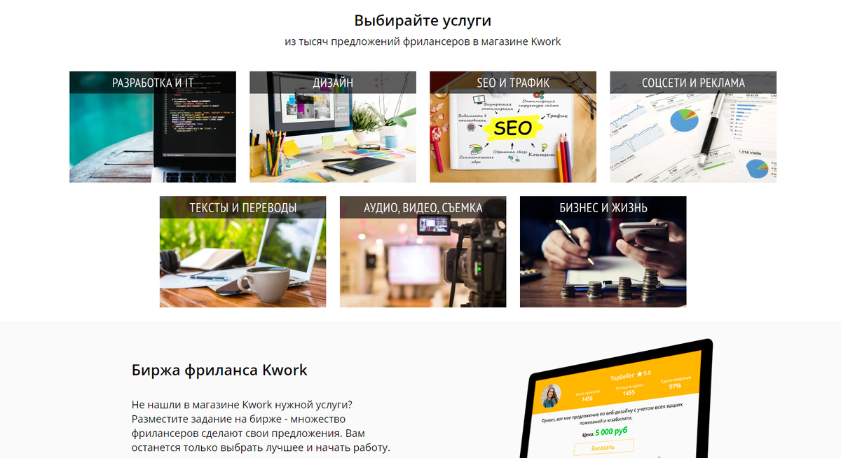 Фриланс услуги нового поколения. Биржа KWork