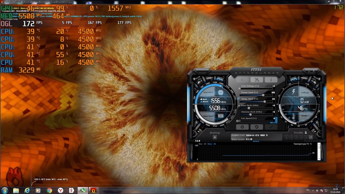 Проверка карты в Furmark