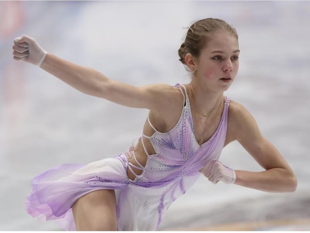 Александра Трусова в короткой программе на Чемпионате России в Челябинске. Источник: vk.com/club_trusova_kostornaya 