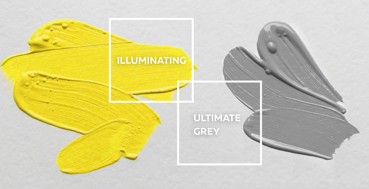 Освежающе-желтый и Безупречный серый.