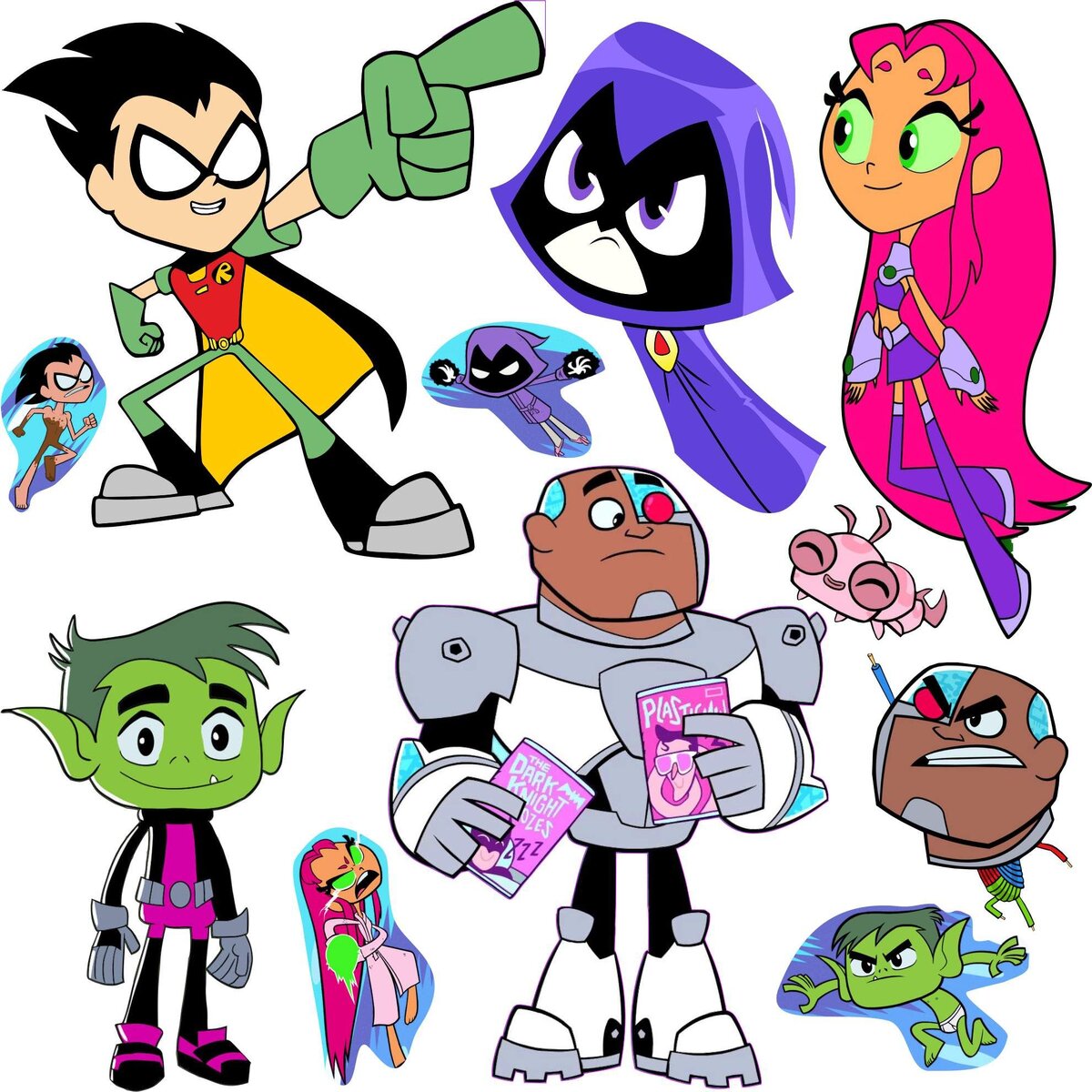 «Юные титаны, вперед!» – детский анимационный сериал о шестерке супергероев: инопланетянке Старфайер, Робине, Бистбое, Киборге, Силки и Рэйвене.-2