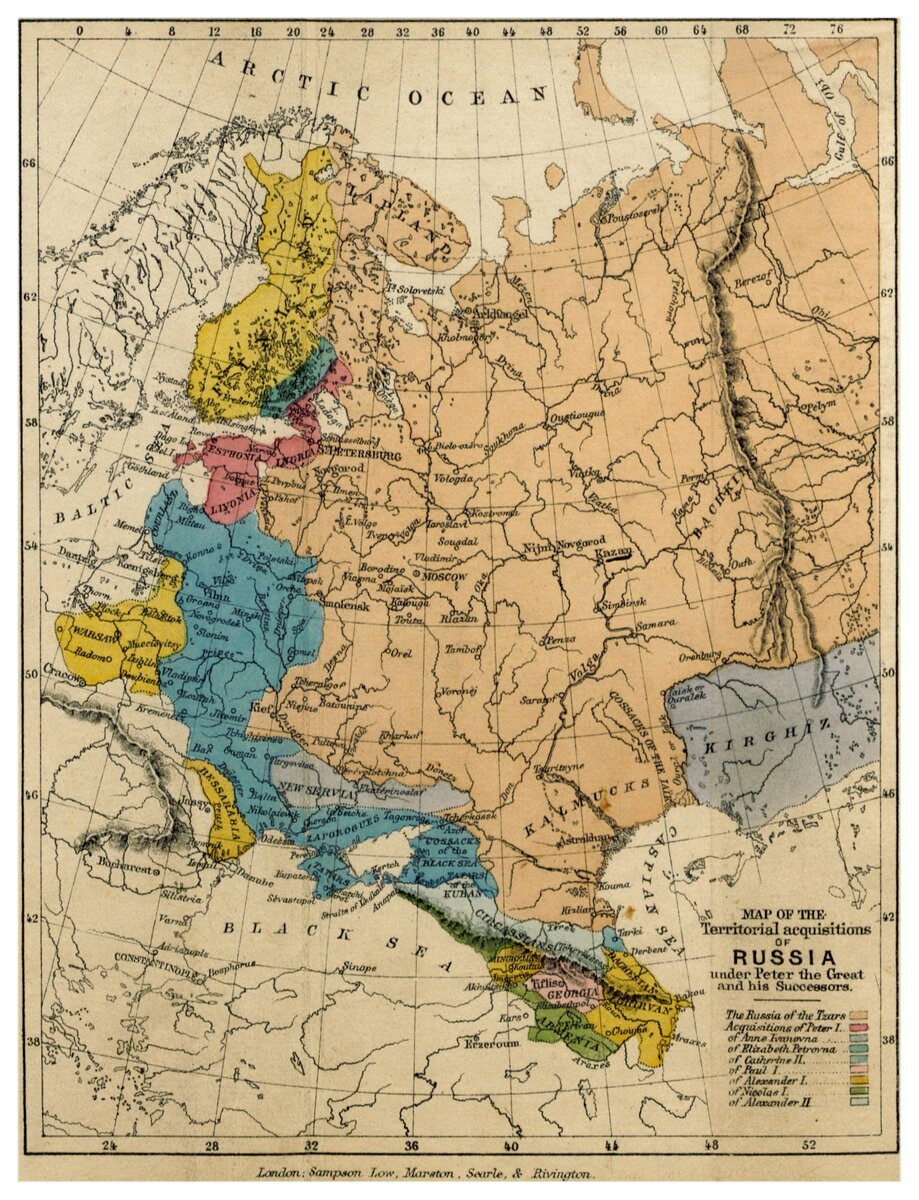 Карта российской империи при петре