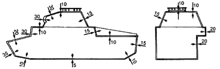 Танк тигр схема бронирования