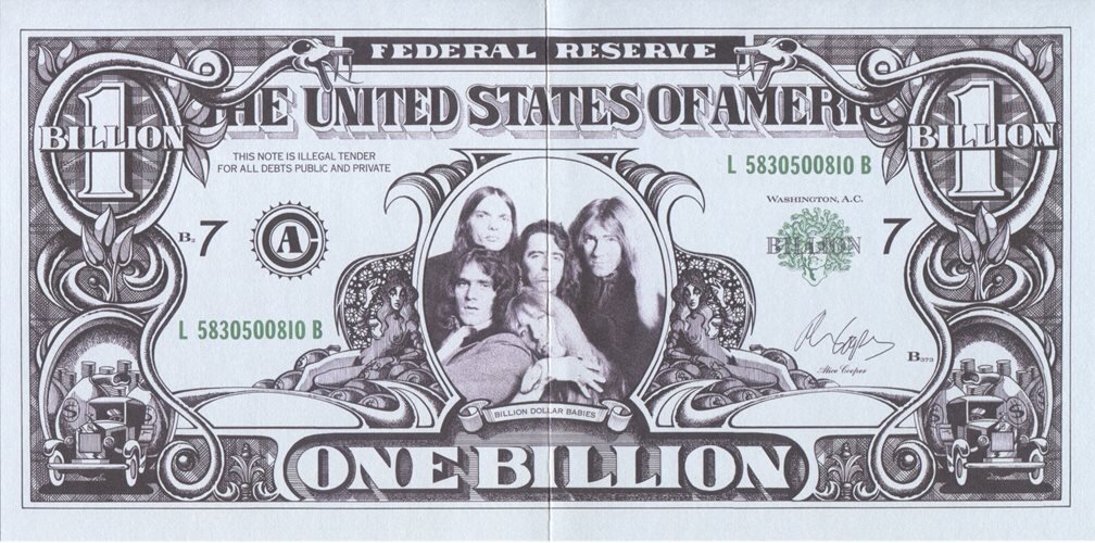 Alice Cooper"Billion Dollar Babies" DVD-Audio - one billion dollar note face value