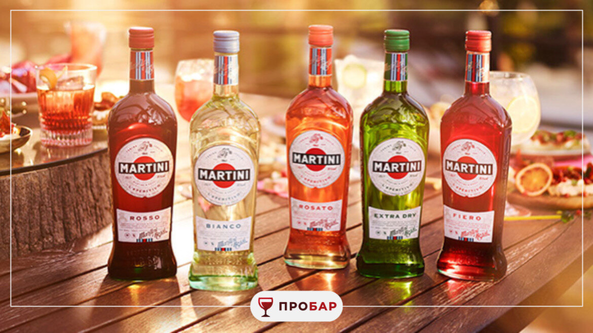 Алкогольные напитки компании Martini