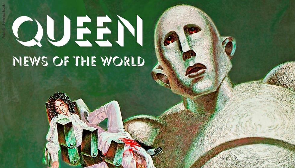 World album. Альбом Квин с роботом. Queen News of the World 1977 обложка. News of the World Queen альбом. Робот Квин робот Квин.