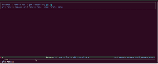 Переименование репозитория с помощью команды Navi из памятки
