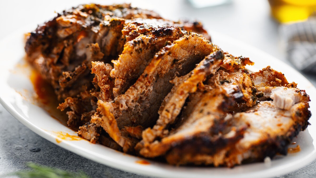    Свинина в горчично-мятном соусе