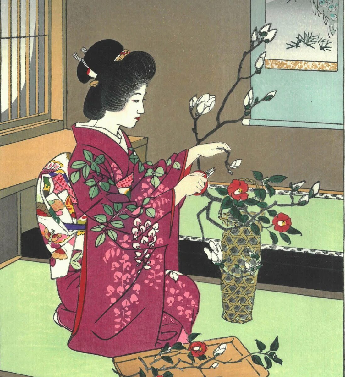 японские композиции из цветов картинки