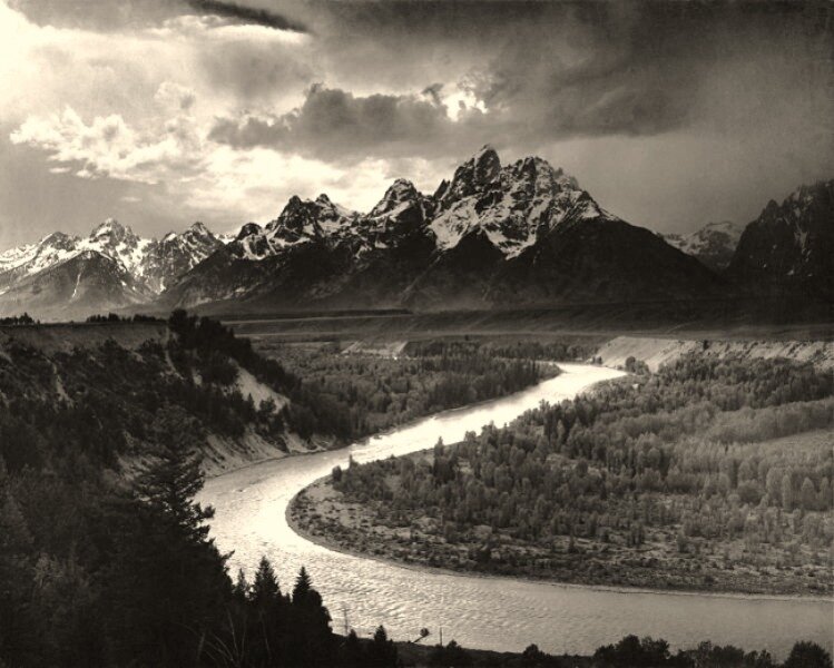 "The Tetons and the Snake River" by  Ansel Adams - фото из свободного доступа