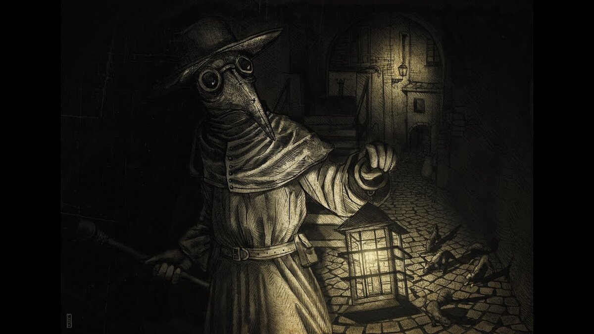 Чумной доктор.Рисунок.