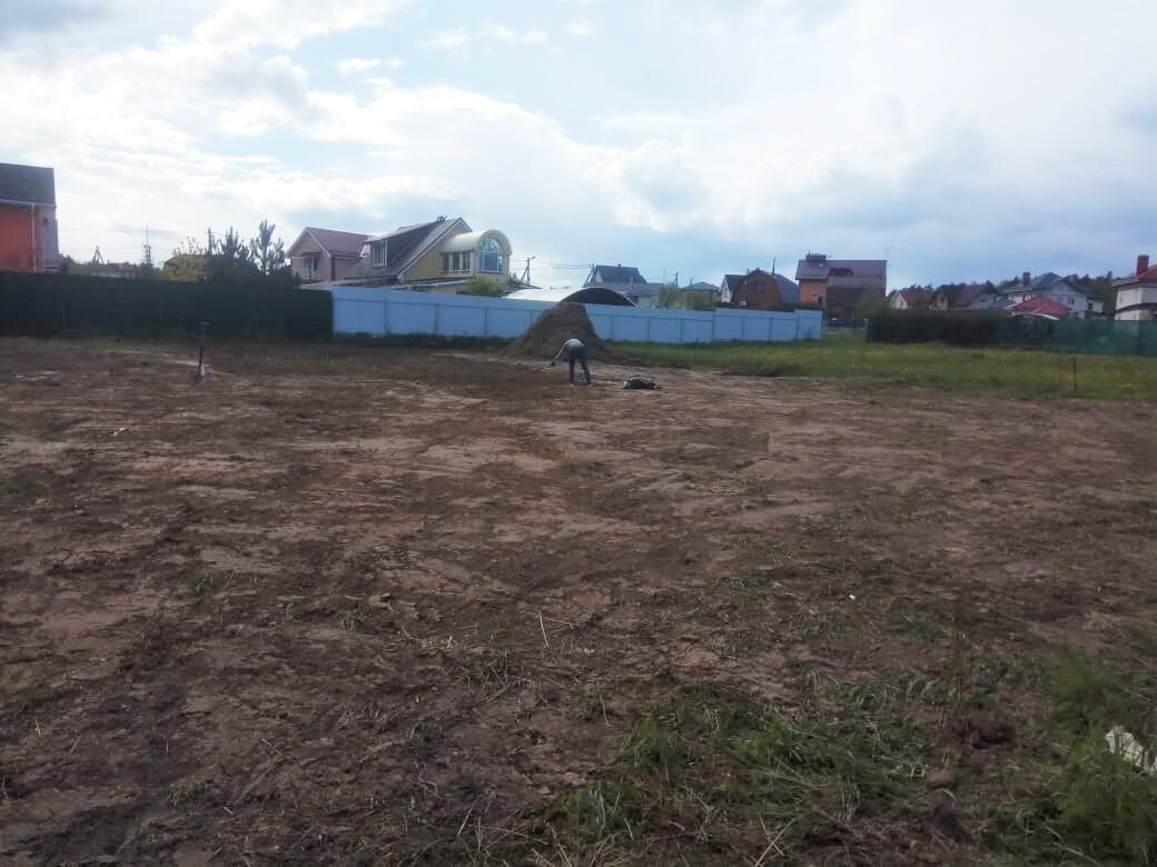 Куча в далеке - это дерн. Кстати, успела поковыряться в нем - червей много. 