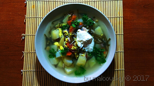 Суп из морской капусты по-сахалински