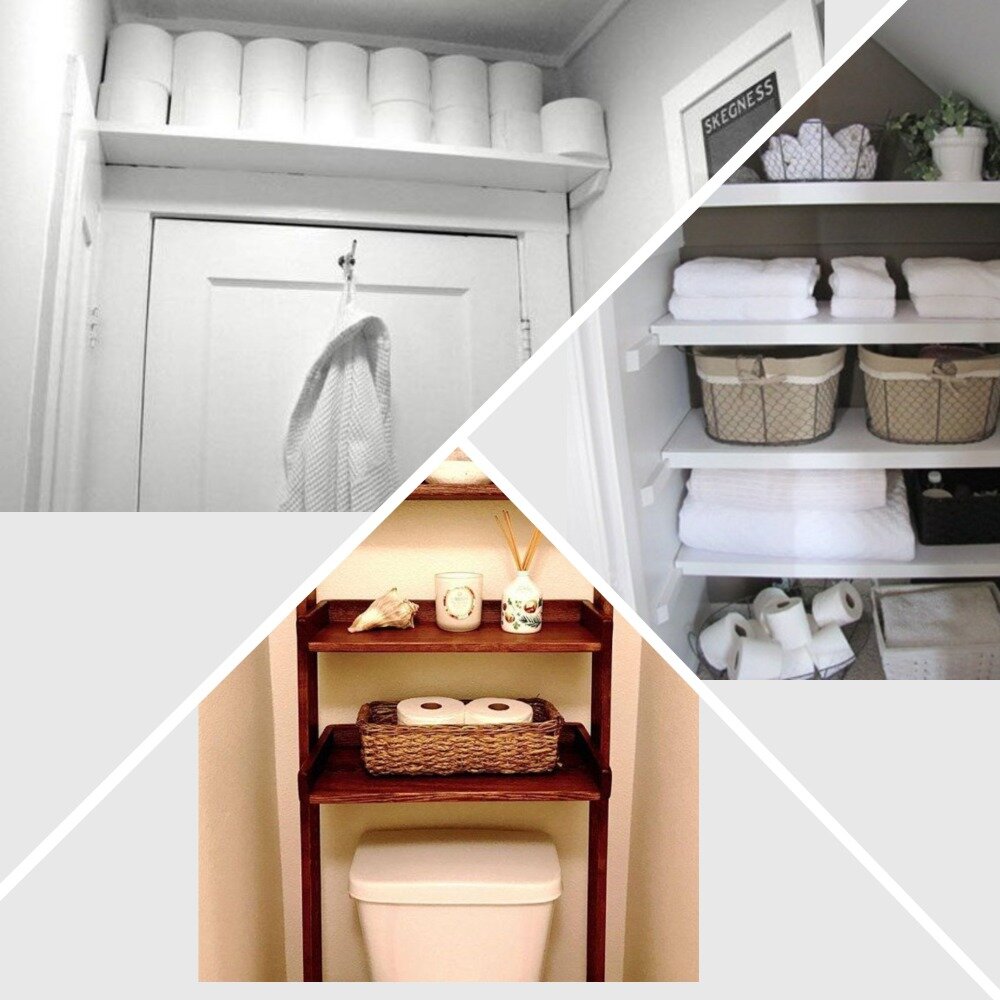 Варианты хранения бумага на полочках (коллаж сделан из фото, взятых в интернете)