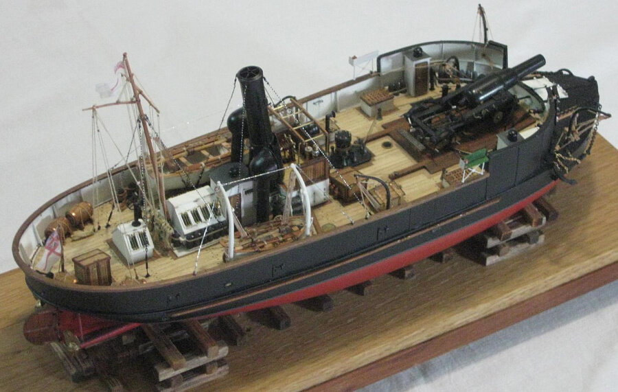 Модель канонерской лодки времен Крымской войны 