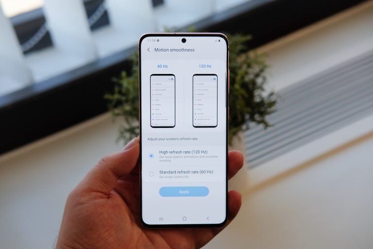 Дисплей Galaxy S20 имеет частоту обновления 120 Гц