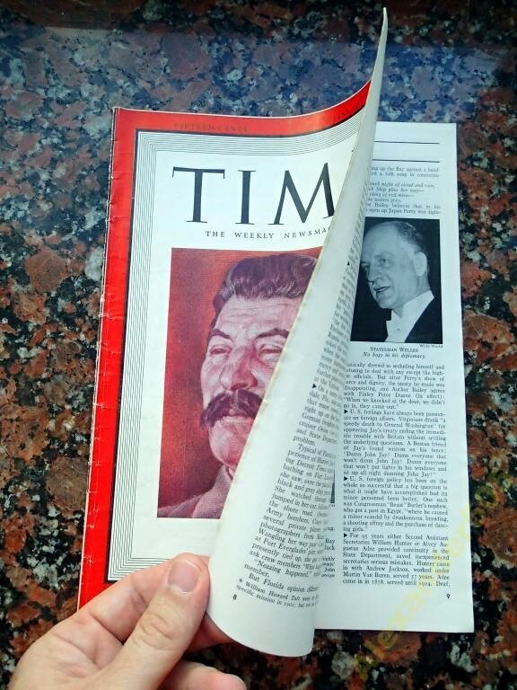 Сталин - человек года! 1939 года, по версии американского журнала "Тайм". Портрет с обложки журнала "TIME".