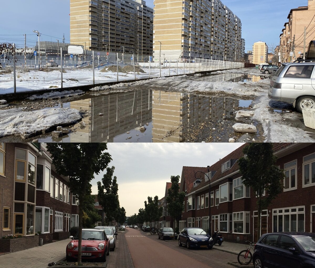 Сверху Краснодар, снизу Амстердам