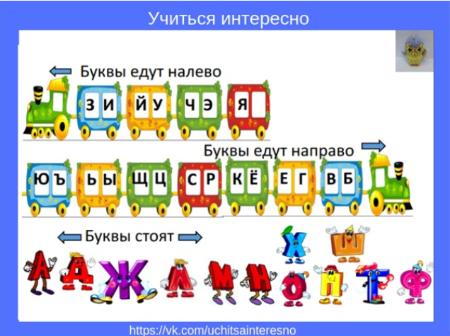 Помоги букву. Учиться интересно буквы едут. В какую сторону смотрят буквы. Какие буквы смотрят вправо. Буква с в другую сторону.