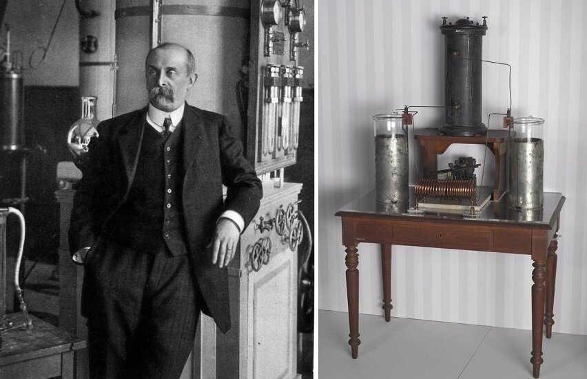 д’Арсонваль и его аппарат. Источник https://collection.sciencemuseumgroup.org.uk/objects/co142057/darsonval-high-frequency-electrotherapy-machine-electrotherapy-equipment