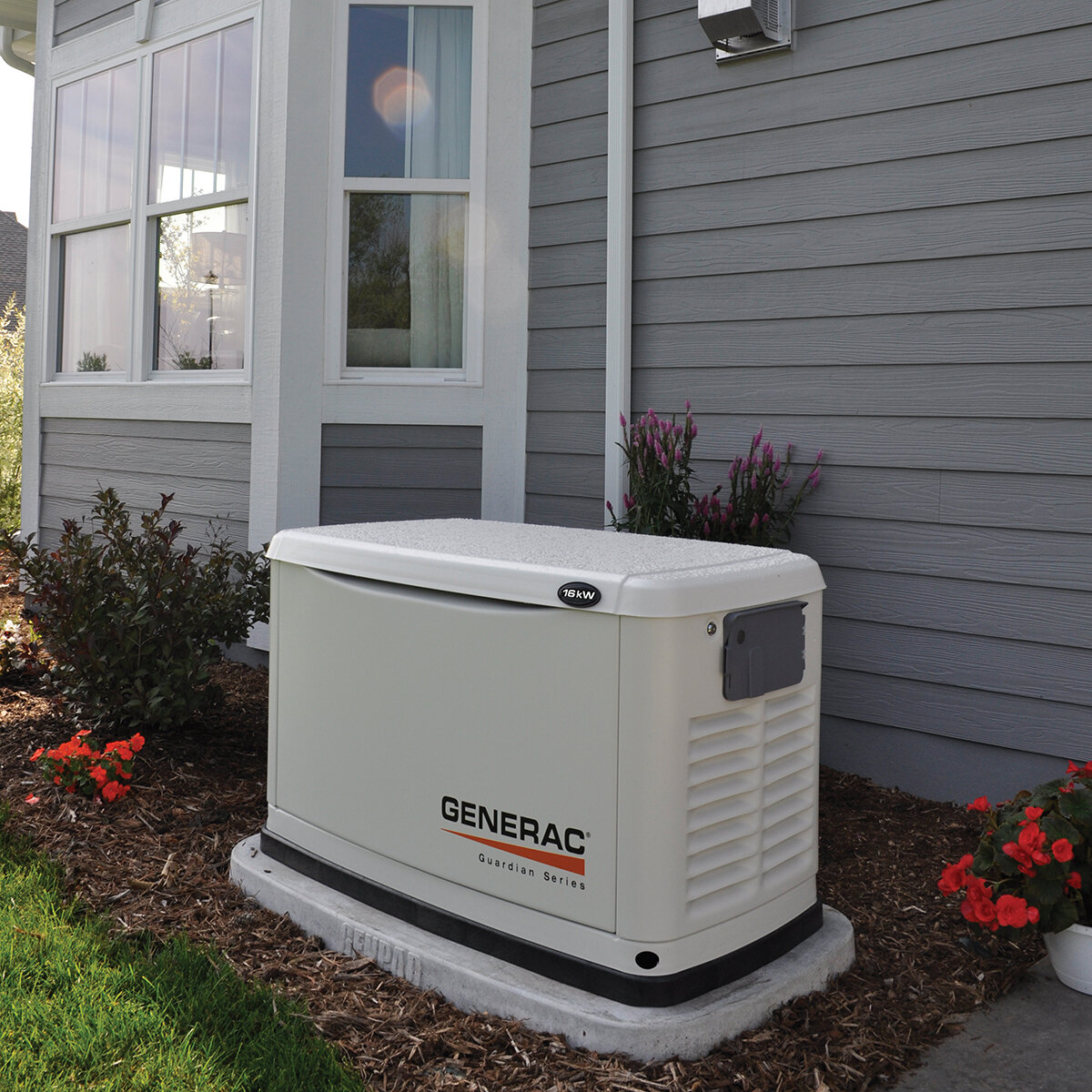 газовый генератор Generac - пример монтажа на объекте - частный дом.