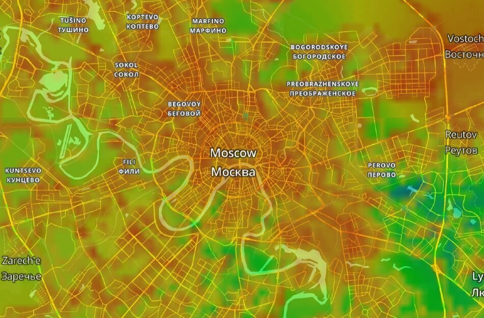 Индекс воздуха в москве карта качества