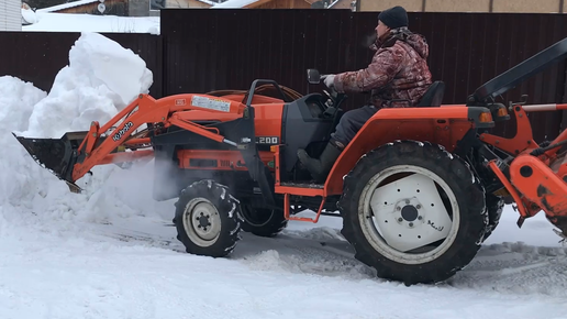 Как работает Mini Traktor Кубота в минус 16 на летней солярке