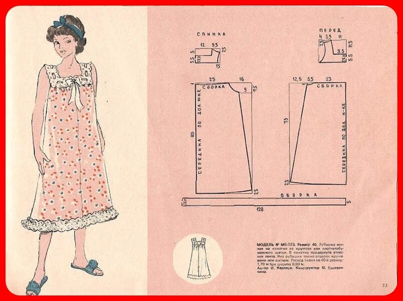 Как построить выкройку ночной сорочки