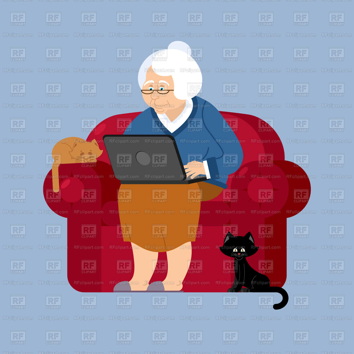 Grandma tv. Пожилые и компьютер. Пенсионер с ноутбуком рисунки. Старушка в кресле. Пенсионер за компьютером.