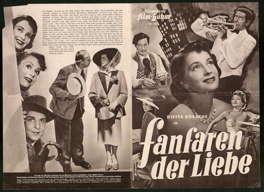 Разворот буклета про фильм «Фанфары любви». 1950-е гг. Источник: oldthing.de