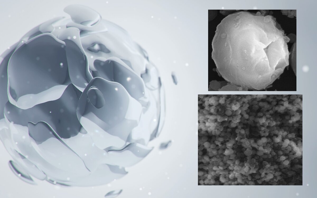 Так выглядит частица УПТФЭ-Форум (создана на основе Фторопласта-4 еще в далеких 80-х г.). С 1991 г. нашла первое применение в постсоветское время - в автомобильном направлении. До сих пор к изобретению относятся скептически.