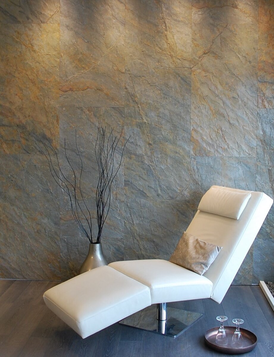 Пример облицовки стены каменным шпоном, фото с сайта компании Leaf stone