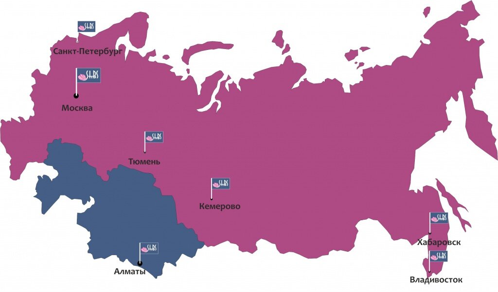 Карта россии и казахстан