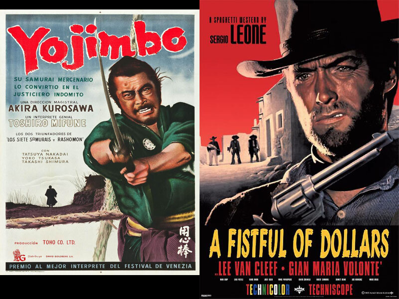 "Телохранитель" (Yojimbo, 1961) и "За пригоршню долларов" (Per un pugno di dollari, 1964)