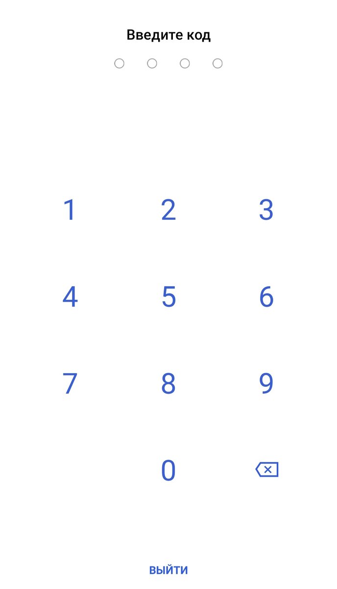 Вход в приложение