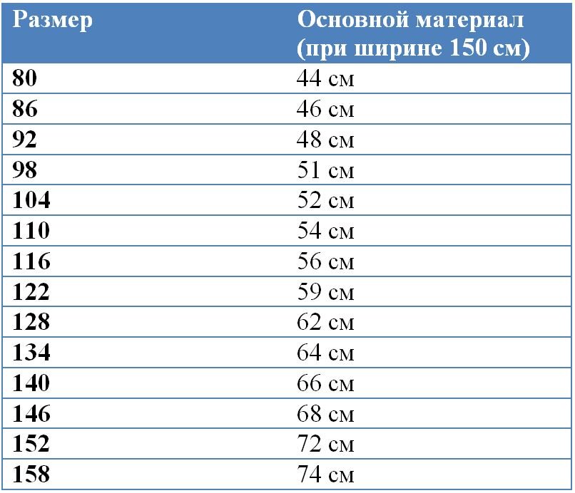 Выкройка детской футболки с длинным рукавом KT