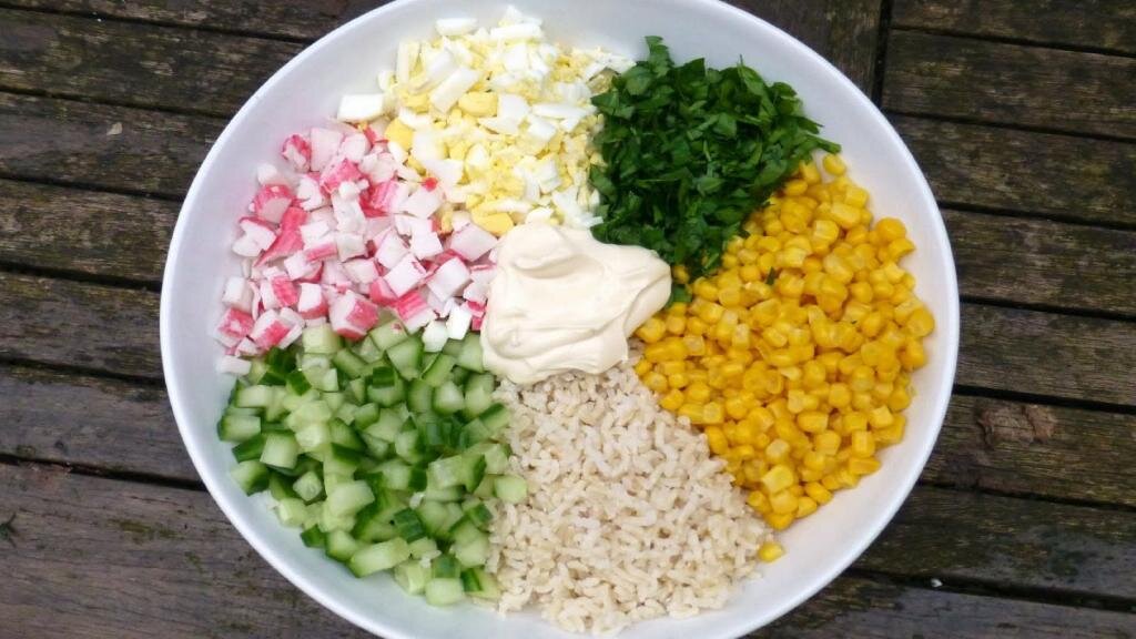 Крабовый салат без риса - классический пошаговый рецепт с фото