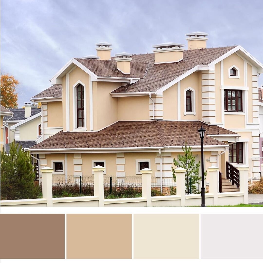Бежевая крыша дома фото