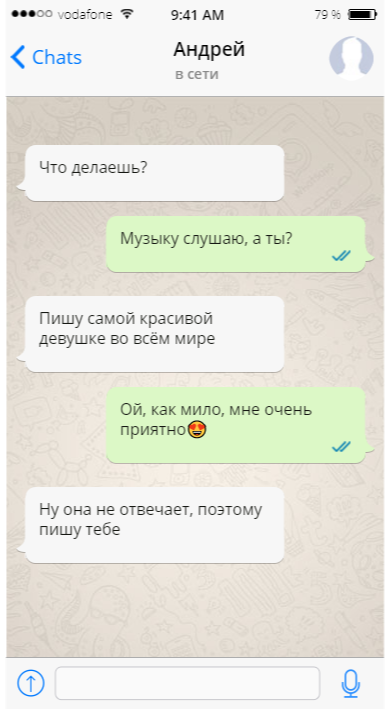 Переписка с парнем.