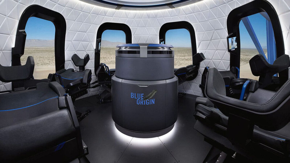 Интерьер последней капсулы New Shepard. Blue Origin