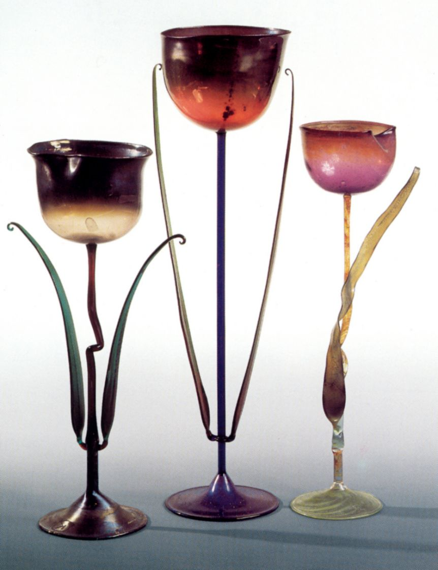 Карл Кёппинг (1848-1914, Германия). Три кубка. Стекло. 1895-1896. Копенгаген. Музей декоративного искусства Дании