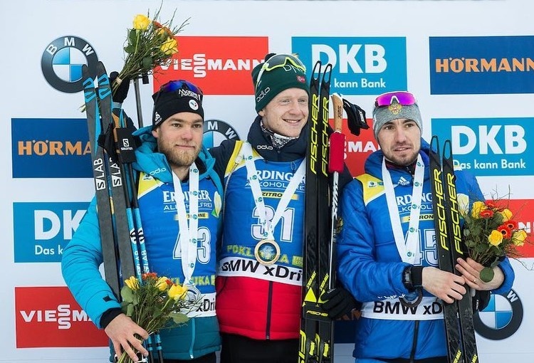 Йоханнес Бё, Антонин Гигона, Александр Логинов - призеры спринта.