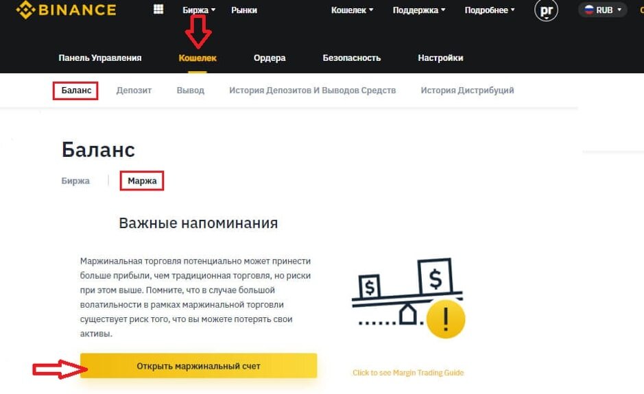 Маржинальная торговля на бирже Бинанс