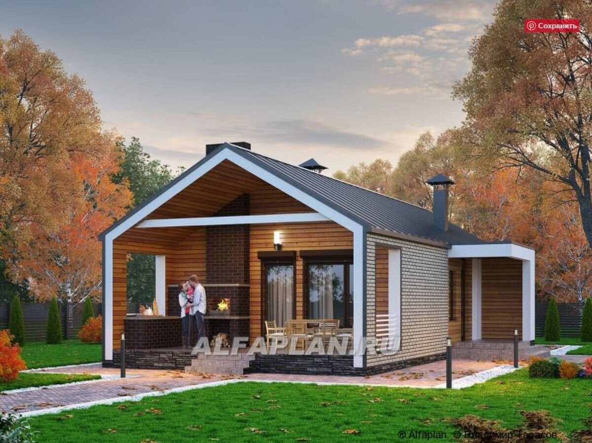 Проект одноэтажного дома 1020В "Тета"                           © Владимир Тарасов           